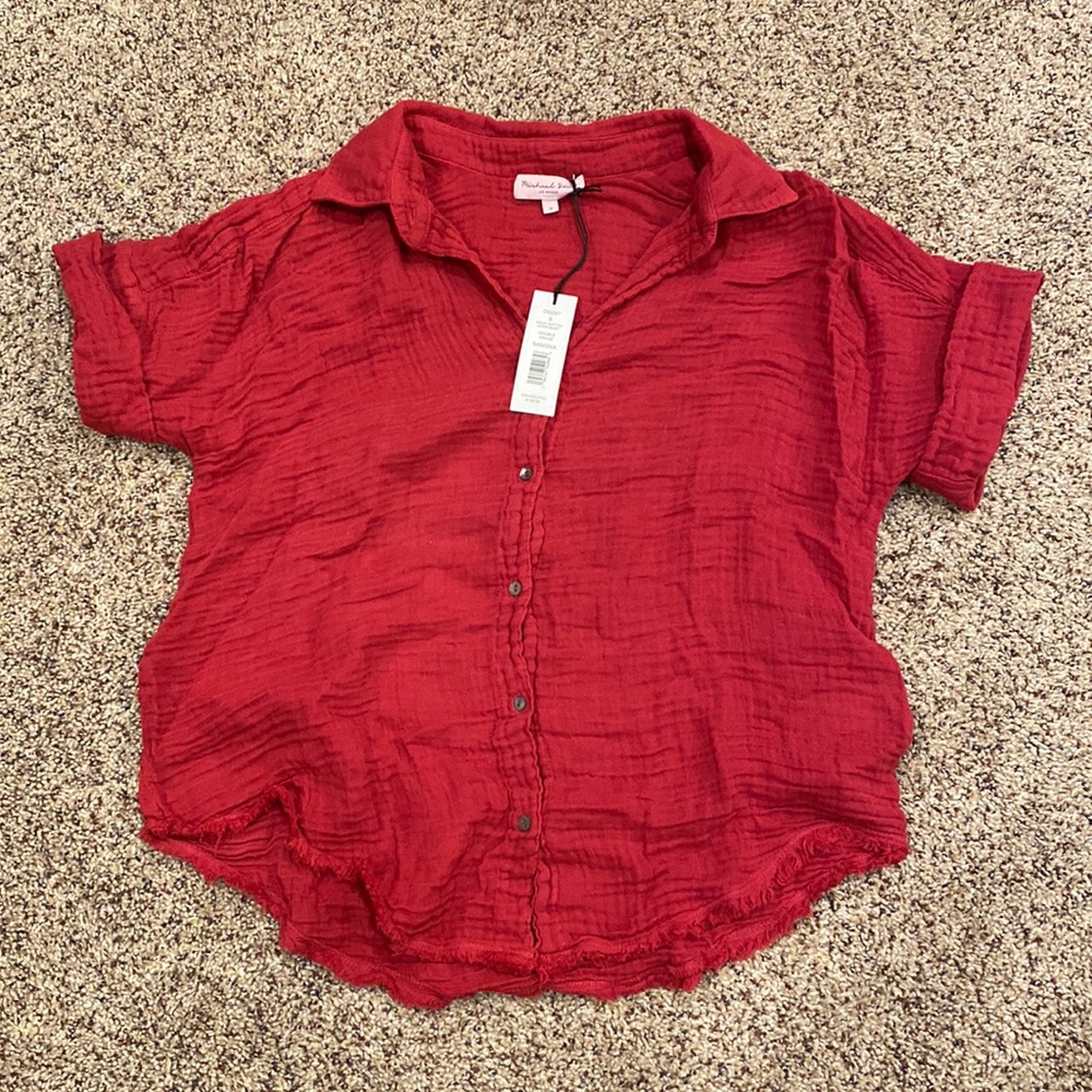 Michael Stars Bailey Gauze Button Down Shirt